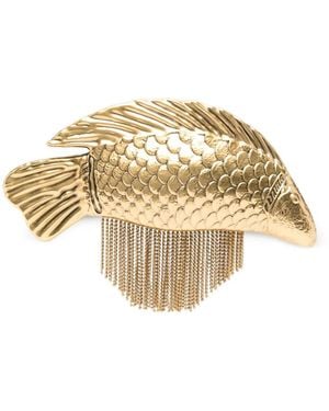 Cult Gaia Pochette Neemo En Forme De Poisson À Franges - Metallic