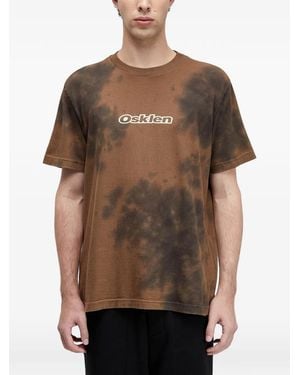Osklen Logo-Print Washed T-Shirt - Brown