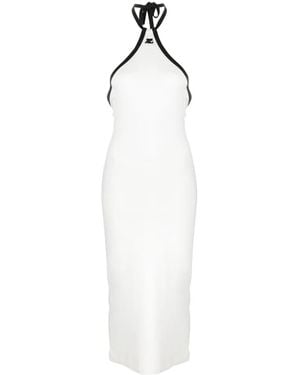 Courreges Contrasting-Trim Cotton Dress - White