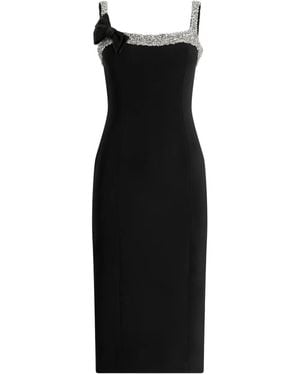 Jenny Packham Lucy Crystal-Embellished Bow Midi Dress - Black