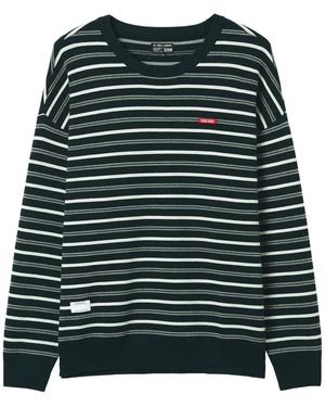 Izzue Striped Crew-Neck Jumper - Green