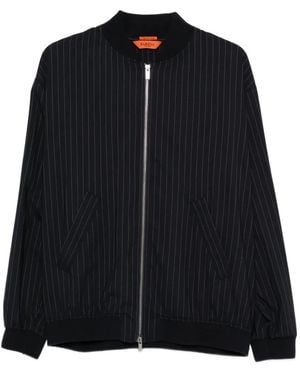 Barena Veste Bomber Zippée À Fines Rayures - Black