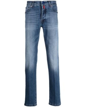 Kiton Slim-Cut Cotton Jeans - Blue