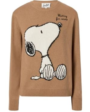 Mc2 Saint Barth X Peanuts Special Edition Cartoon Intarsia Jumper - Brown
