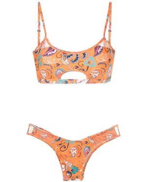 Amir Slama Bikini Met Print - Wit