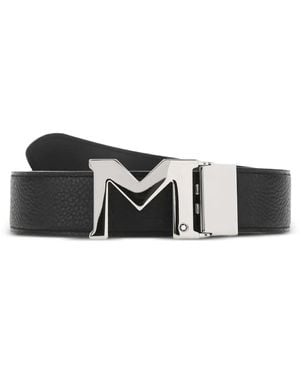 Montblanc M-Buckle Leather Belt - White