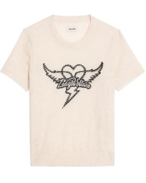 Zadig & Voltaire T-Shirt Idal Con Stampa Cuore - Bianco