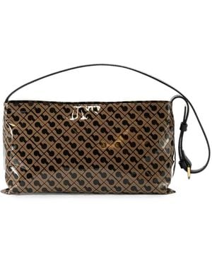 Gherardini Monogram-Print Shoulder Bag - Brown