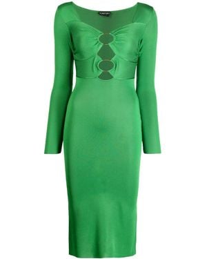 Tom Ford High-Shine Cut-Out Midi Dress - Green