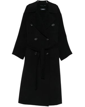 Max Mara Belted Double-Breasted Coat - Black
