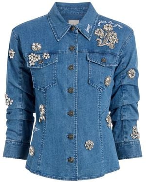 Cinq À Sept Giacca Denim Con Decorazione - Blu