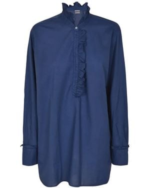 Massimo Alba Ruffled Blouse - Blue
