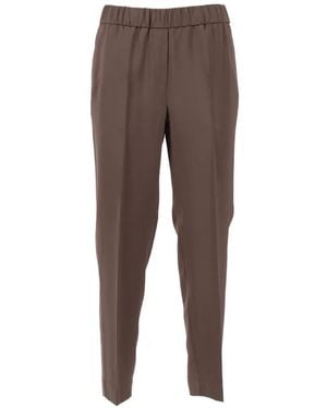 Peserico Elasticated Trousers - Brown