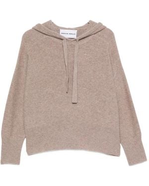EMERSON RENALDI Drawstring Knitted Hooded Sweater - Natural