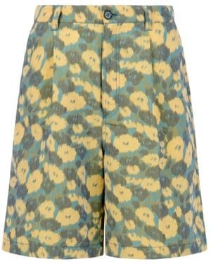 Marni Floral Pleated Shorts - Green