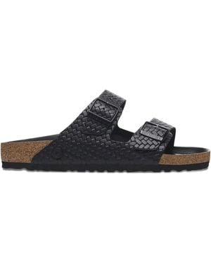 Birkenstock Braided-Strap Slide Sandals - Black