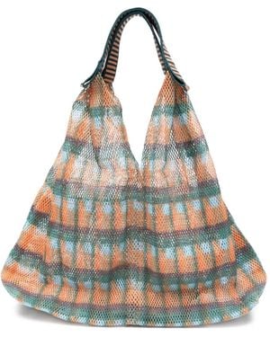 Epice Udaipur Check Tote Bag - Blue