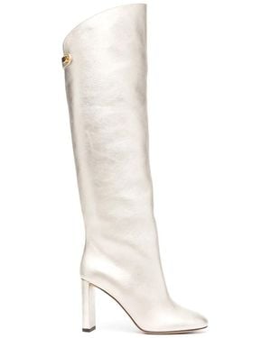 Maison Skorpios Adrianna 90Mm Knee-High Leather Boots - White
