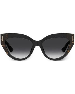 Moschino Tortoiseshell-Effect Cat-Eye Sunglasses - Black
