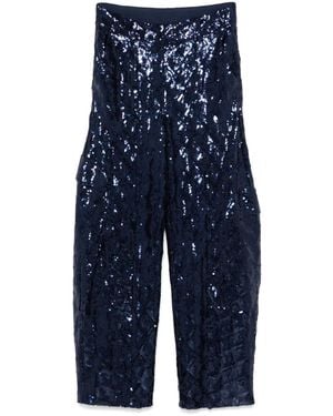 ROTATE BIRGER CHRISTENSEN Pantaloni Cargo Con Paillettes - Blu