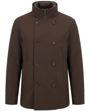 Montecore Double-Breasted High-Neck Jacket - Brown