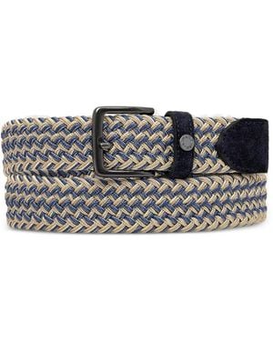 Paul & Shark Ceinture Tressée À Bordure En Daim - Grey