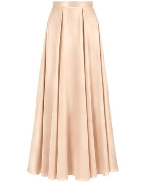 Temperley London Amerie Pleated Satin Maxi Skirt - Natural