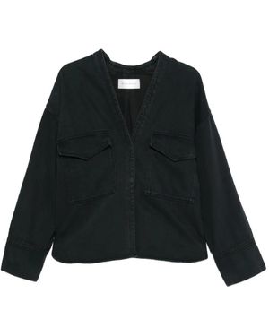 Christian Wijnants Pocketed V-Neck Denim Jacket - Black