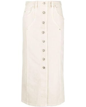 Isabel Marant Vandy Midi Denim Skirt - Natural