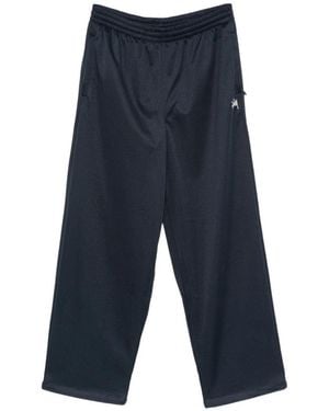 Stussy Logo-Embroidered Mesh Track Trousers - Blue