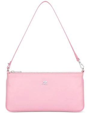 Courreges Zipped Leather Pouch - Pink