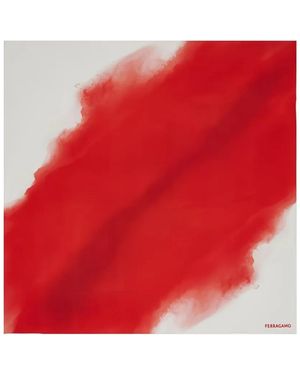 Ferragamo Ombré-Print Silk Scarf - Red