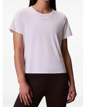 Calvin Klein Logo-Print Raglan-Sleeve T-Shirt - White