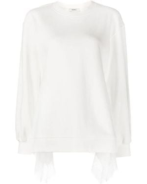 Goen.J Lace Trim Sweatshirt - White