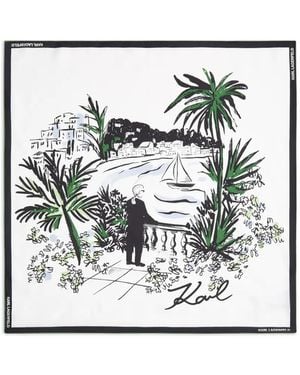 KARL LAGERFELD Pañuelo Con Estampado Signature - Blanco