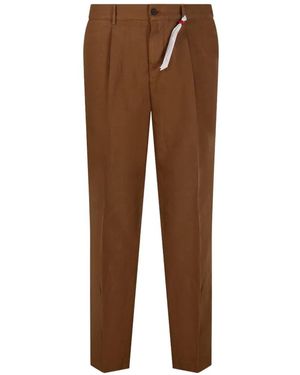 Santaniello Belt-Loops Trousers - Brown