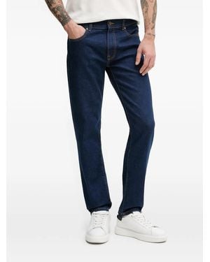 Benetton Logo-Patch Straight-Leg Jeans - Blue