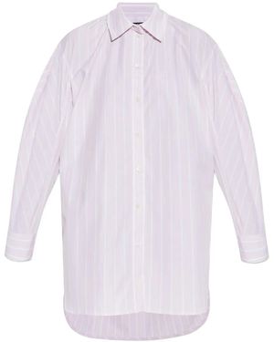 Jacquemus Striped Cotton Shirt Dress - White