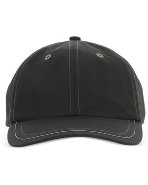and wander Topstitch-Detail Hat - Black