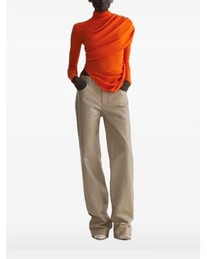 Mugler Cascade Sleeves Top - Orange