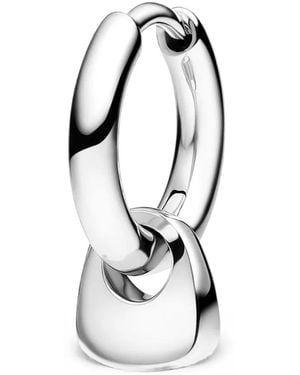 Maria Black Tote Mini Huggie Earring - White