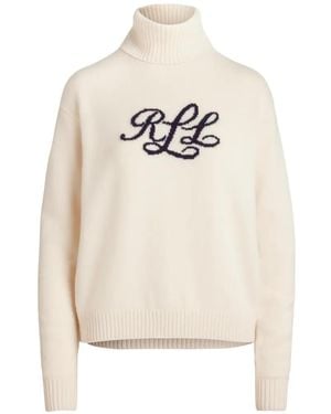 Ralph Lauren Kaschmirpullover Mit Intarsien-Logo - Weiß