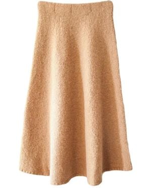 Circus Hotel Wool Midi Skirt - Natural
