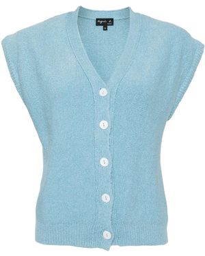 agnès b. Jersey Vest - Blue