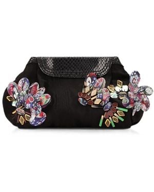 Dries Van Noten Clutch Con Ricamo - Nero