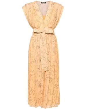 Fabiana Filippi Fabula-Print Pleated Dress - Natural