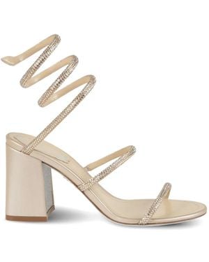 Rene Caovilla Cleo Crystal-Embellished Sandals - Metallic