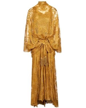 Zimmermann Ascent Batwing Lace Gown - Metallic
