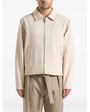 Manière De Voir Alex Whipstitch Twill Boxy Jacket - Natural