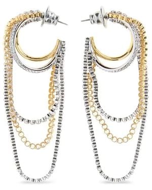 Swarovski Pendientes Hyperbola Con Detalles De Cristal - Blanco